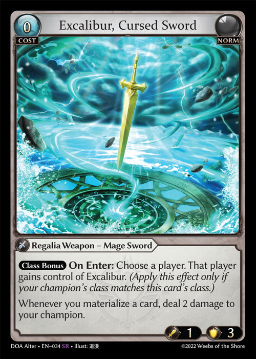 DOA Alter-034 Excalibur, Cursed Sword (Super Rare) – TCG Corner