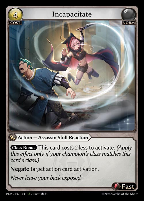 PTM-041 Incapacitate (Uncommon) – TCG Corner