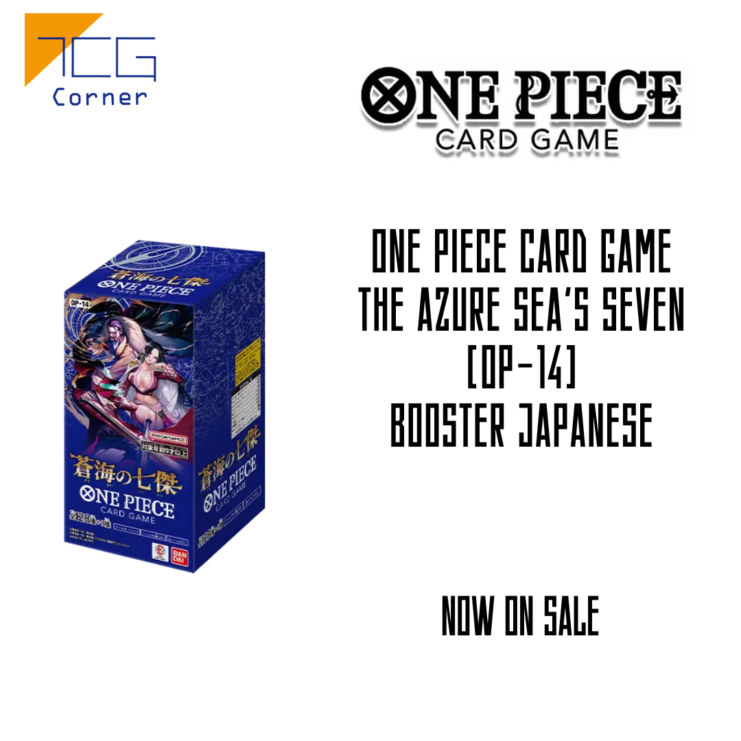 one piece cg op-14 booster box Original Japanese Sealed OP TCG (OP14 Booster Box Azure Sea Seven Seven Warlords of The Sea Booster Box Display Factory Sealed for OP14 One Piece TCG Japanese ( 04 cards are included One Piece CARD GAME OP-14