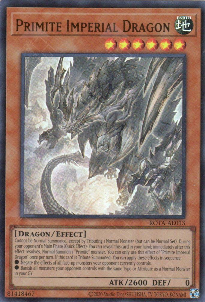 imperial order yugioh card YuGiOh Rage of the Abyss Ultra Rare Primite Imperial Dragon Rota-en013