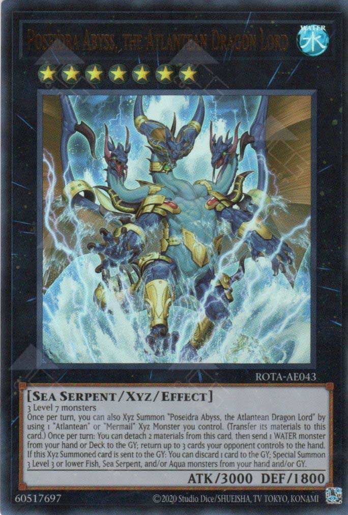 YuGiOh Trading Card Game Rage of the Abyss Ultra Rare Poseidra Abyss, the Atlantean Dragon Lord Rota-en043