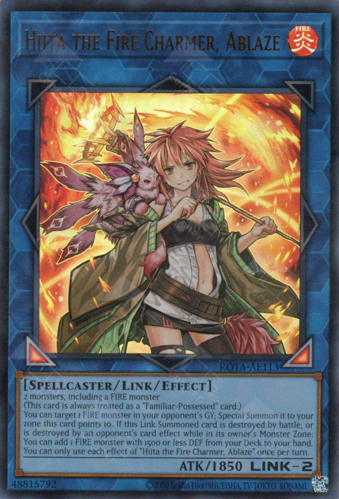 yugioh fire link monsters Rota-AE113 Hiita the Fire Charmer, Ablaze (UR)