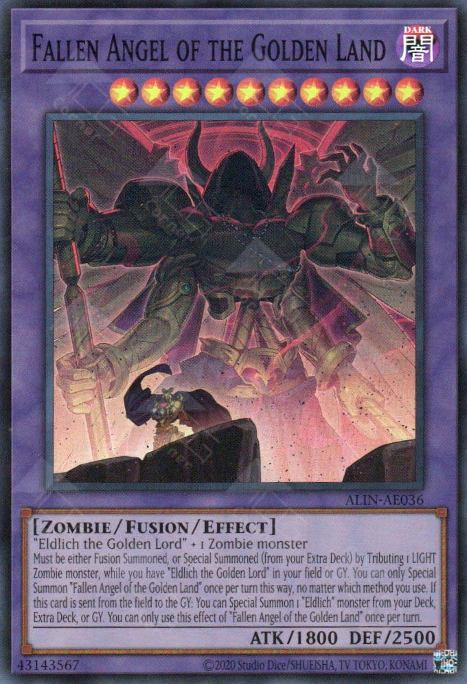 yugioh card angel ALIN-AE036 Fallen Angel of the Golden Land (SR) – TCG Corner