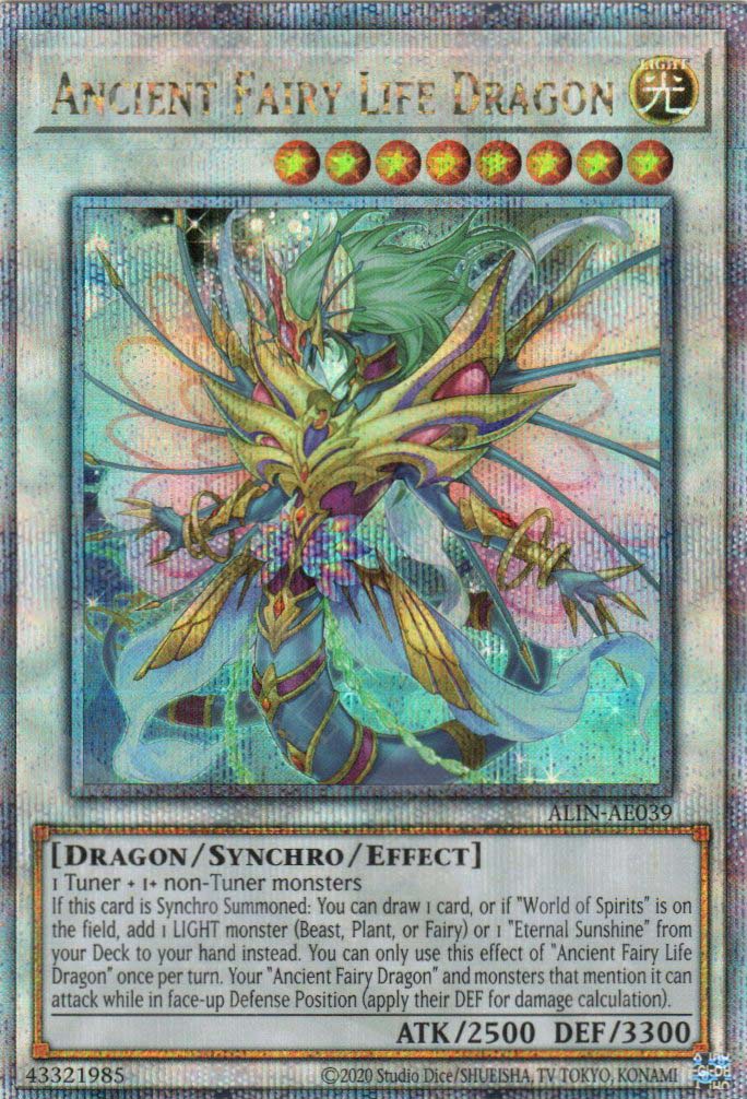 yugioh fairy draw card ALIN-AE039 Ancient Fairy Life Dragon (QCSR) – TCG Corner