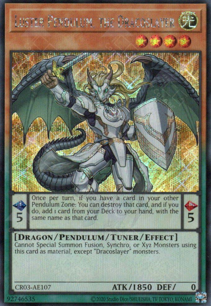 YuGiOh Clash of Rebellions Luster Pendulum, the Dracoslayer CORE-EN025 YuGiOh Clash of Rebellions Luster Pendulum, the Dracoslayer CORE-EN025