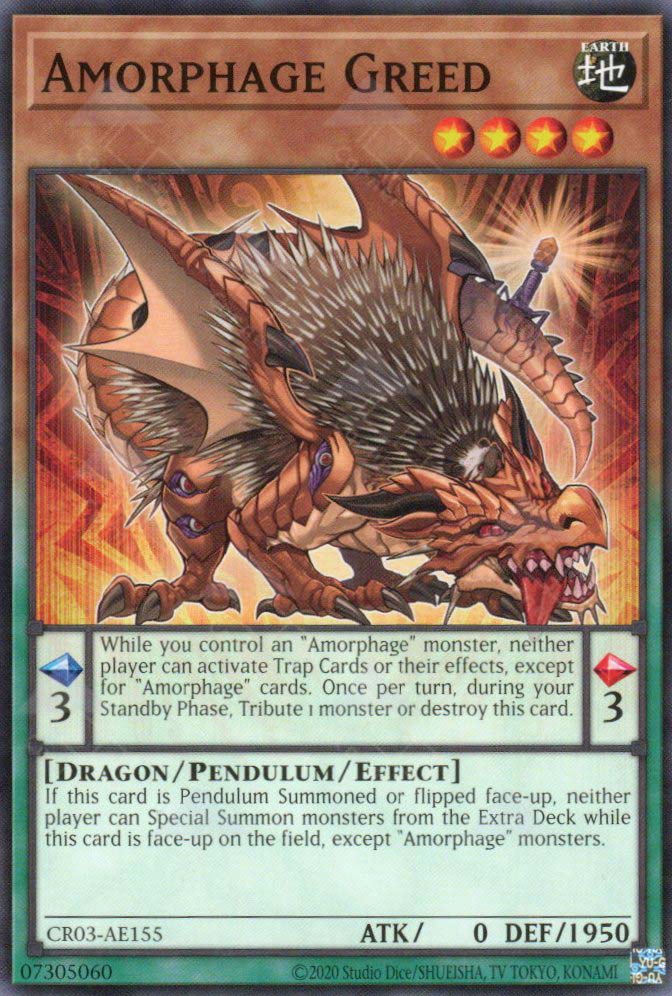 greed card yugioh CR03-AE155 Amorphage Greed (N) – TCG Corner