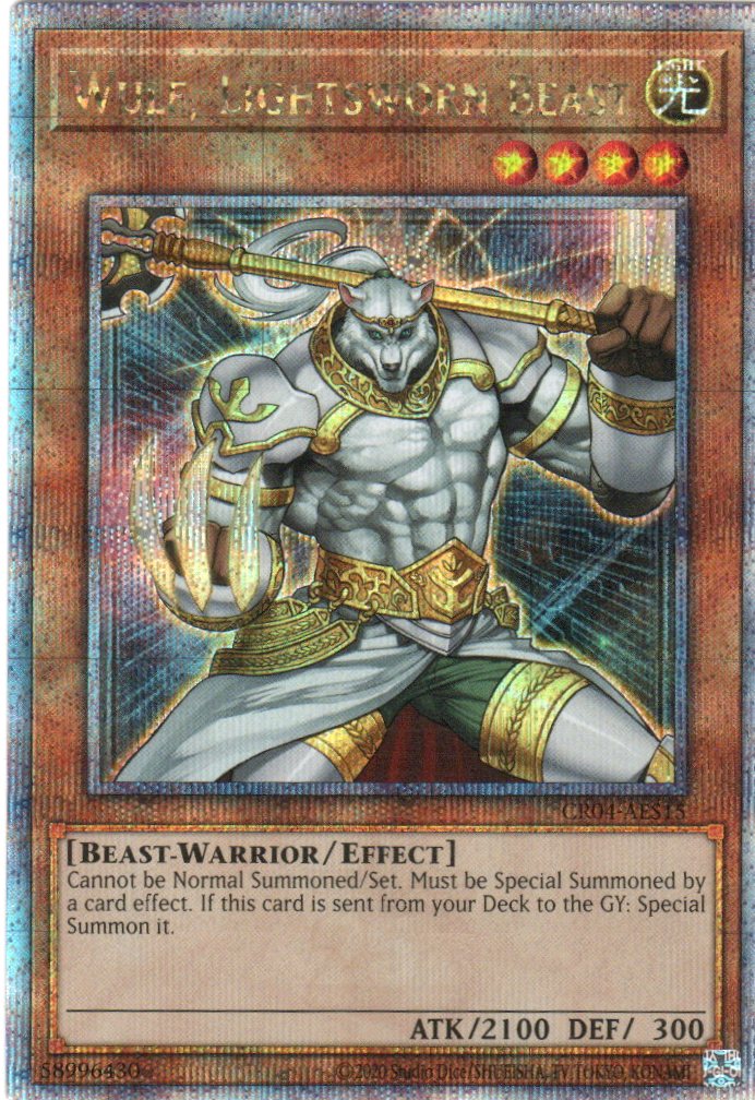 beast warrior yugioh cards CR04-AES15 Wulf, Lightsworn Beast (QCSR)
