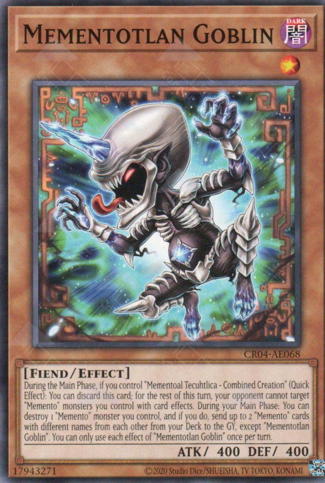 goblin yugioh cards CR04-AE068 Mementotlan Goblin (N) – TCG Corner