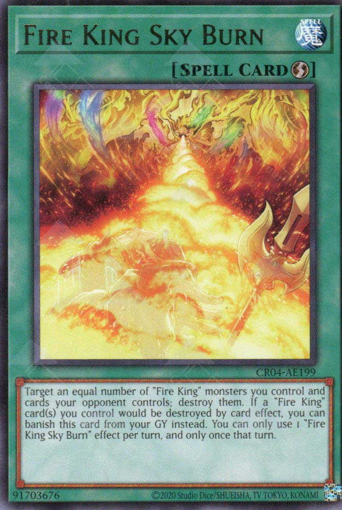 fire king cards yugioh CR04-AE199 Fire King Sky Burn (R)