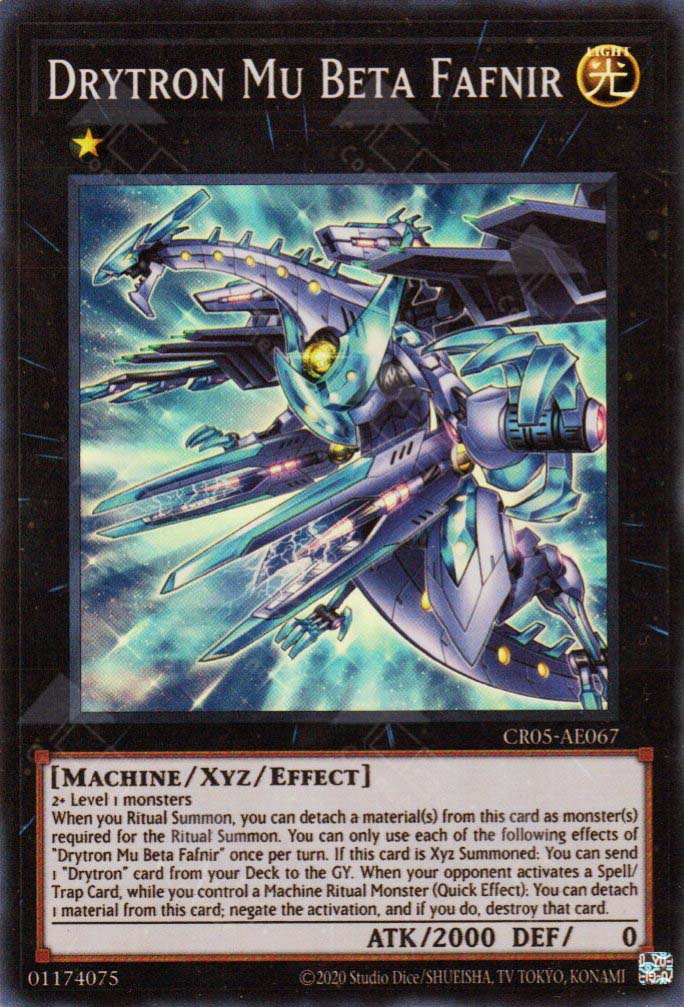 yugioh beta cards CR05-AE067 Drytron Mu Beta Fafnir (SR) – TCG Corner