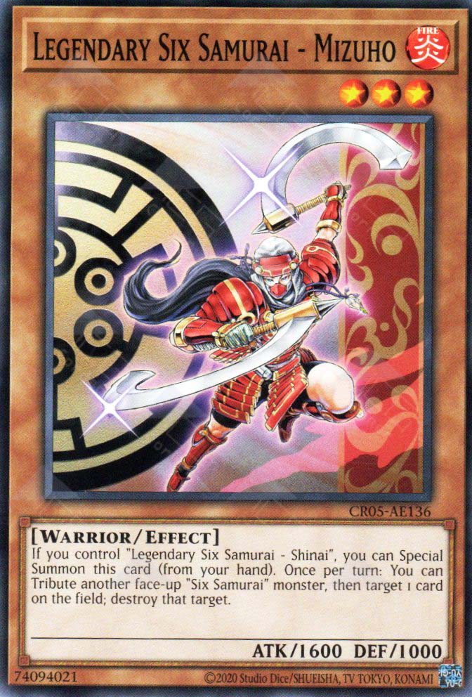 YuGiOh Storm of Ragnarok Legendary Six Samurai - Mizuho STOR-EN024 YuGiOh Storm of Ragnarok Legendary Six Samurai - Mizuho STOR-EN024