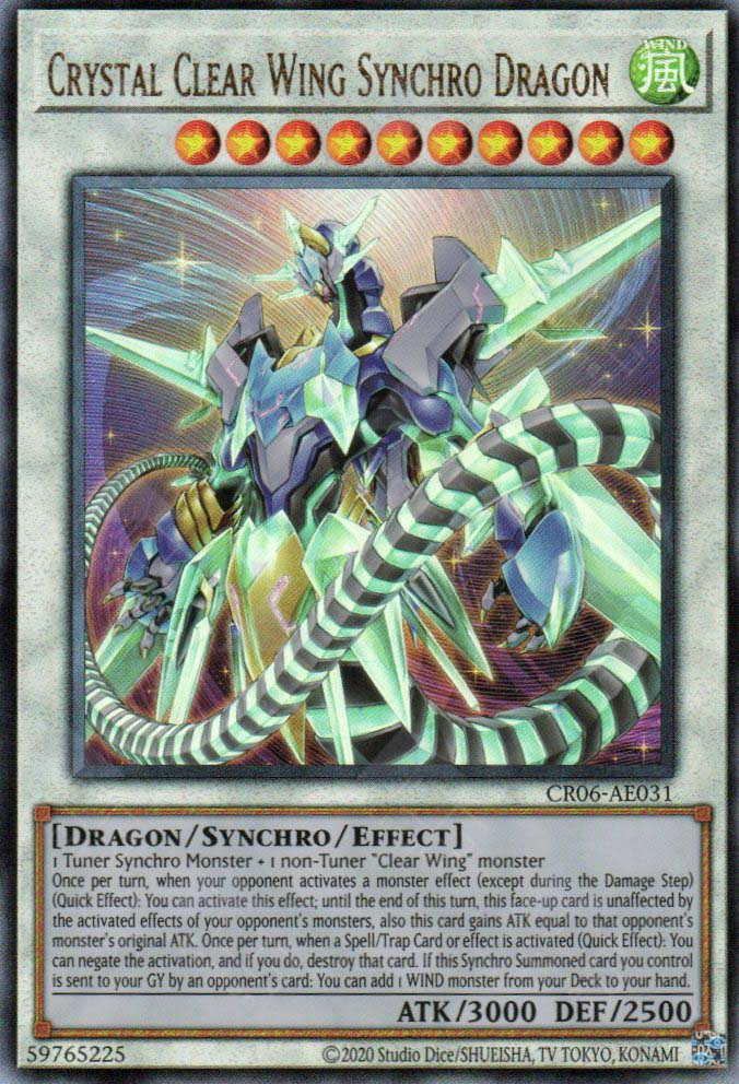 yugioh dragon synchro cards CR06-AE031 Crystal Clear Wing Synchro Dragon (UL)