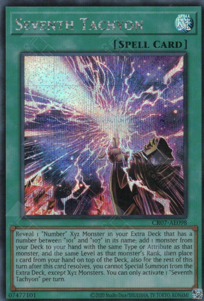 7 yugioh card CR07-AE098 Seventh Tachyon (SER) – TCG Corner