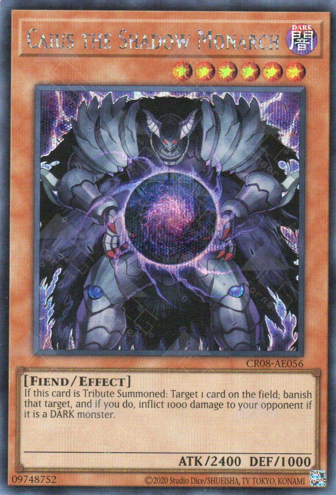 shadow of eyes yugioh card CR08-AE056 Caius the Shadow Monarch (SER) – TCG Corner