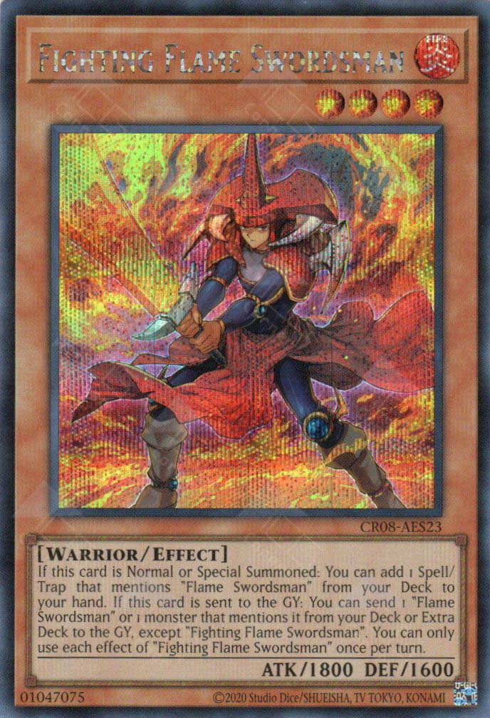 yugioh flame swordsman red eyes deck CR08-AES23 Fighting Flame Swordsman (SER) – TCG Corner