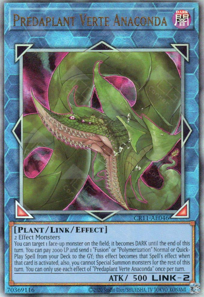 yugioh predaplant cards CR11-AE046 Verte Anaconda (UL) – TCG Corner État:Near Mint #P4034 OP-02 Paramount War perfect for collection and Chansey #152 - Lost