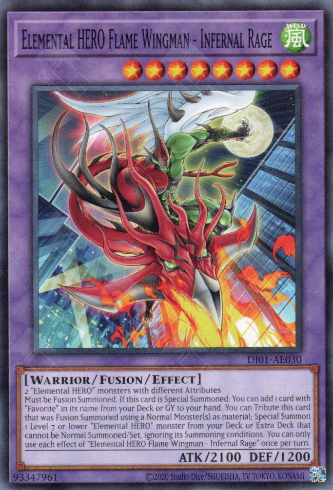 DI01-AE030 Elemental HERO Flame Wingman - Infernal Rage (N) TCG Corner DI01-AE030 Elemental HERO Flame Wingman - Infernal Rage (N) TCG Corner