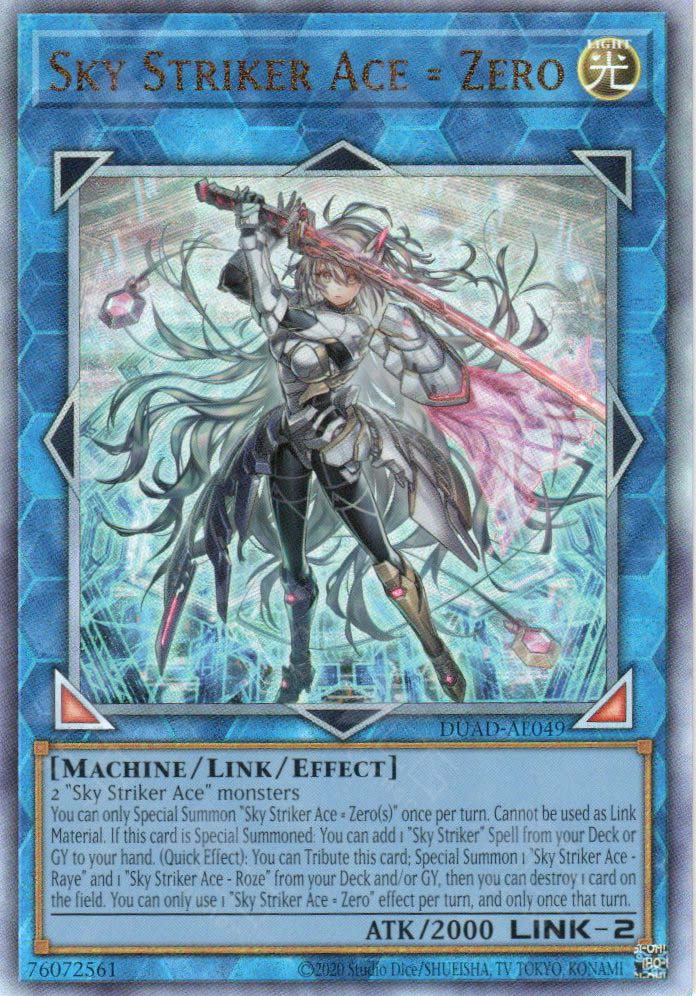 yugioh card with 0 attack and 0 defense DUAD-AE049 Sky Striker Ace = Zero (UL) – TCG Corner