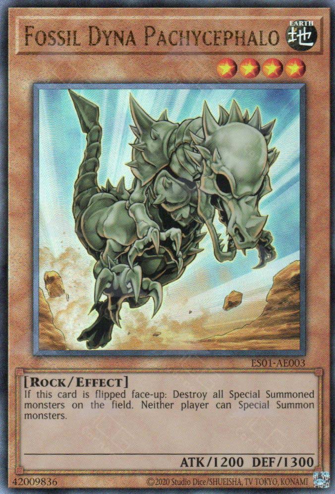 fossil yugioh cards YuGiOh Light of Destruction Fossil Dyna Pachycephalo LODT-EN099