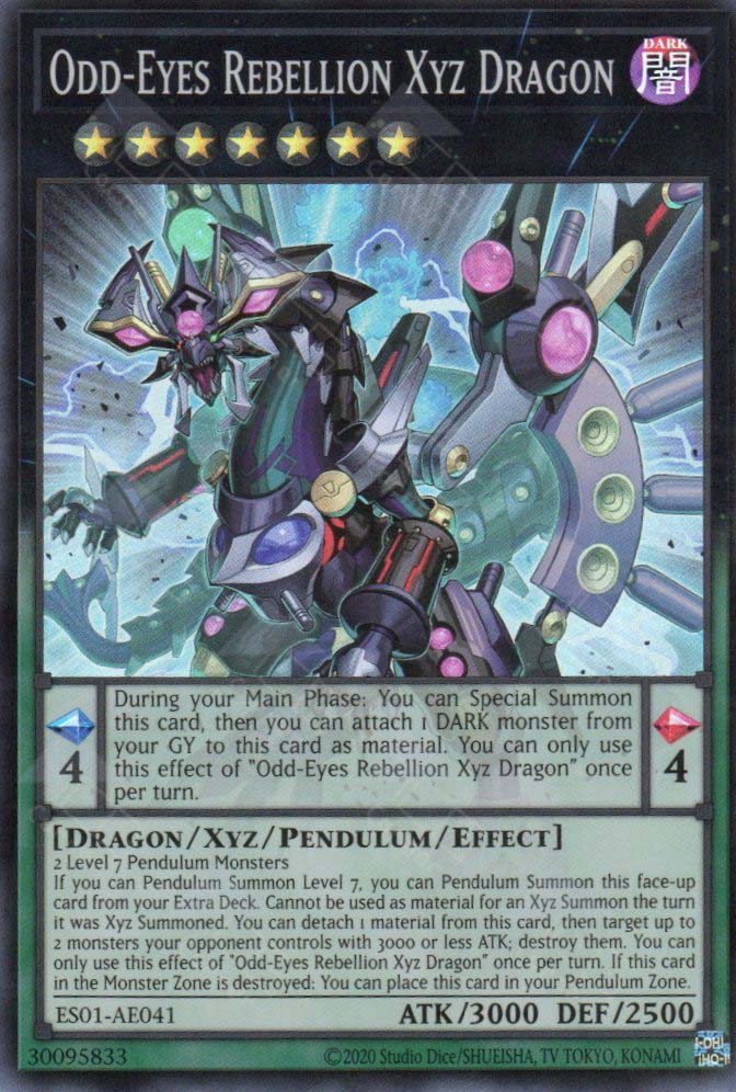 yugioh odd eyes dragon cards ES01-AE041 Odd-Eyes Rebellion Xyz Dragon (SR)