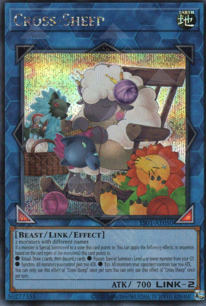 1st Edition Prismatic Secret Rare Yu-Gi-Oh! CROSS-SHEEP  MP21-EN018  Near  Mint Collectible Card Yugioh Crossed Souls
