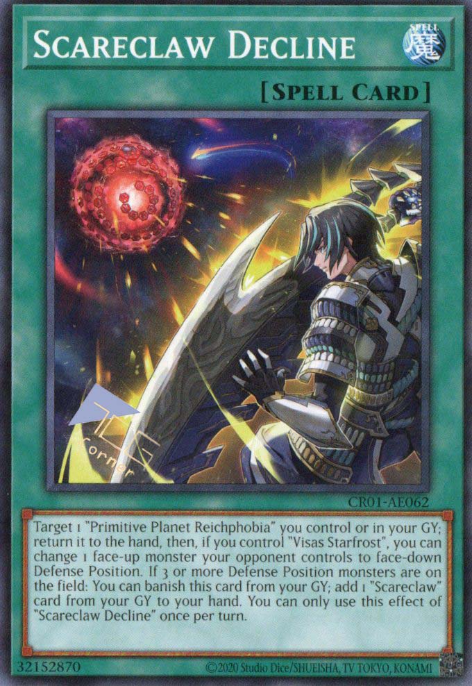 face down yugioh card CR01-AE062 Scareclaw Decline (N) – TCG Corner