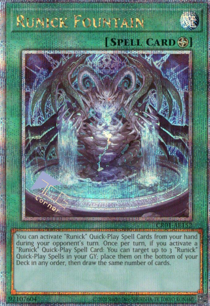 yugioh runick cards CR01-AE152 Runick Fountain (QSCR)
