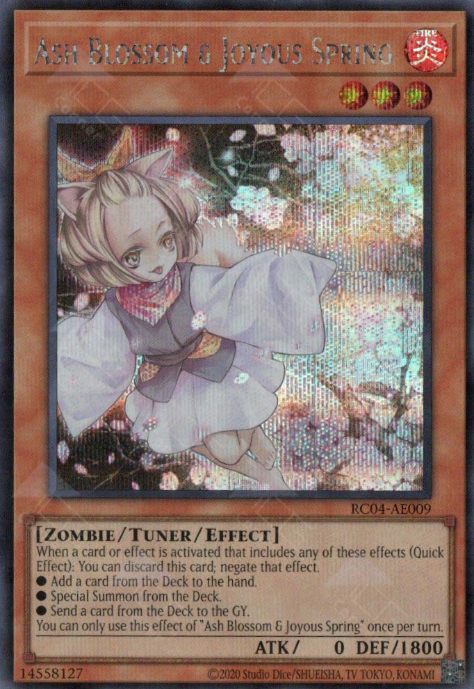 cherry blossom yugioh card RC04-AE009 Ash Blossom & Joyous Spring (SER) – TCG Corner