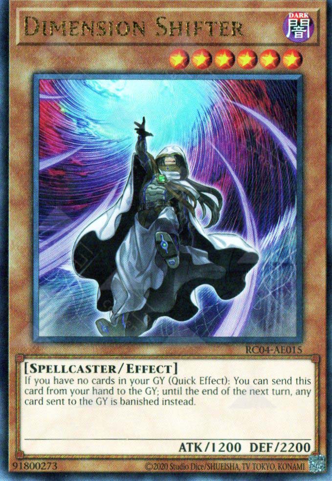 dimension of yugioh card RC04-AE015 Dimension Shifter (UL) – TCG Corner