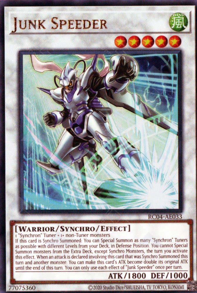 junk cards yugioh YuGiOh Trading Card Game 25th Anniversary Rarity Collection Ultra Rare Junk Speeder RA01-EN032