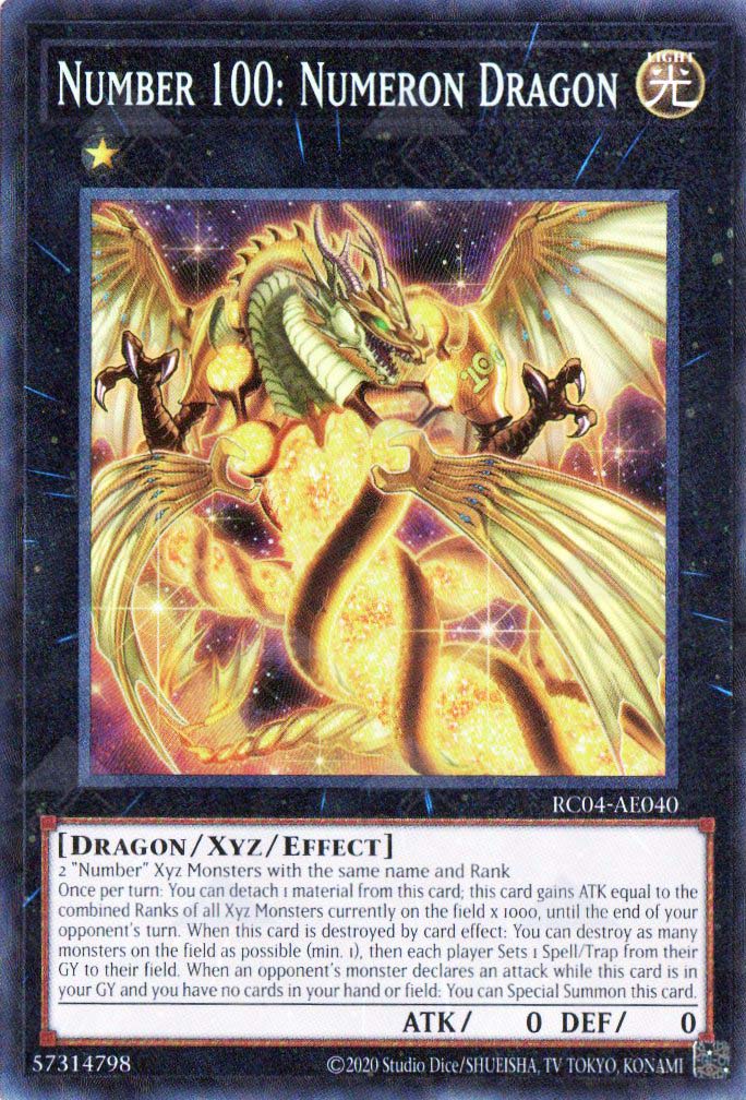 cr yugioh card YuGiOh Trading Card Game 25th Anniversary Rarity Collection Ultra Rare Number 100: Numeron Dragon RA01-EN039