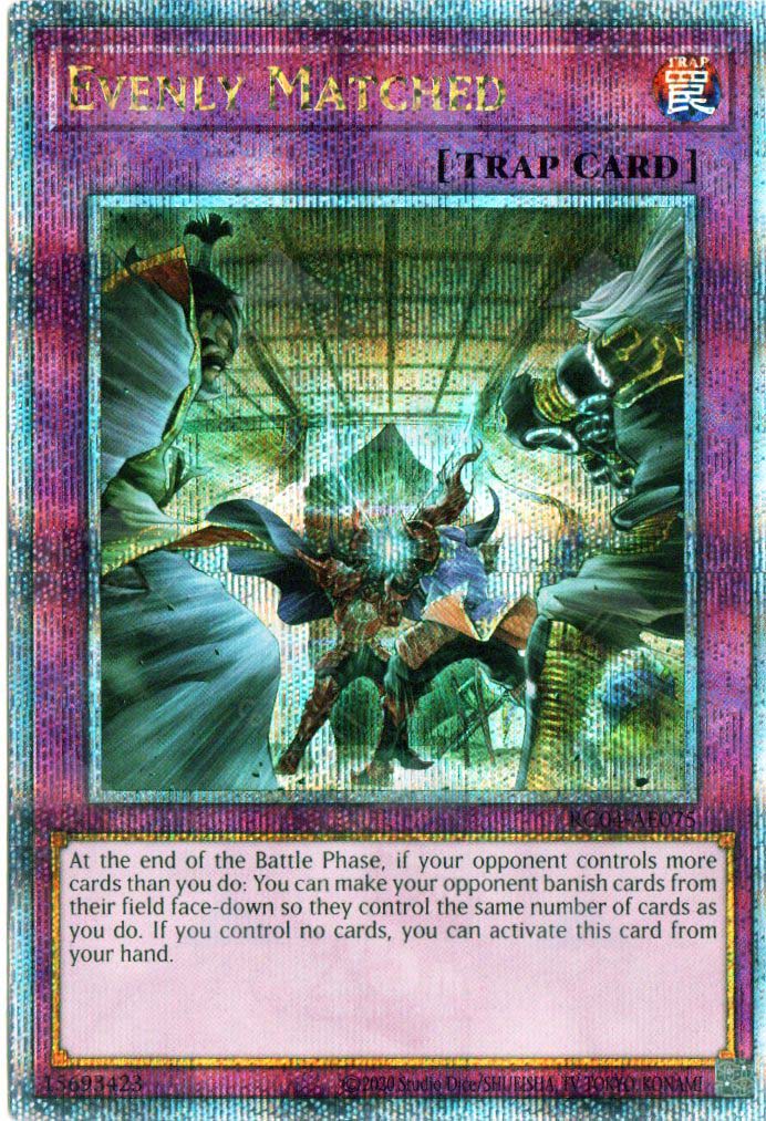 evenly matched yugioh card RC04-AE075 Evenly Matched (QCSR)