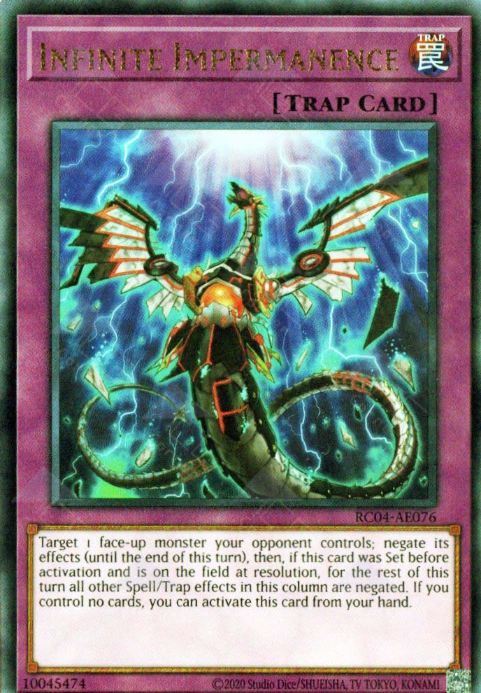 yugioh infinite cards Machine | Card Details A strong pick for duelists who want classic hand Yugioh Card Infinite Impermanence RC04-KR076