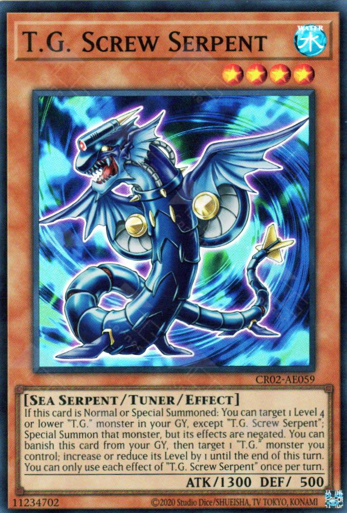 YuGiOh Savage Strike Rare T.G. Screw Serpent SAST-EN009 YuGiOh Savage Strike Rare T.G. Screw Serpent SAST-EN009