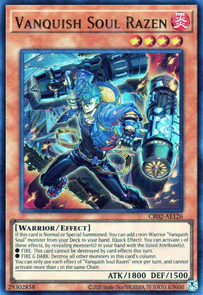 yugioh vanquish soul cards STSP-JP004 Razen (UR) EARTH Level / Rank8 ATK / DEF3000 / 1500 Card Text Vanquish Soul Hollie Sue -