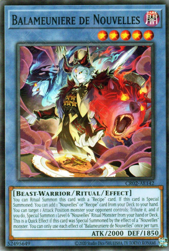 yugioh nouvelle cards CR02-AE142 Balameuniere de Nouvelles (N)
