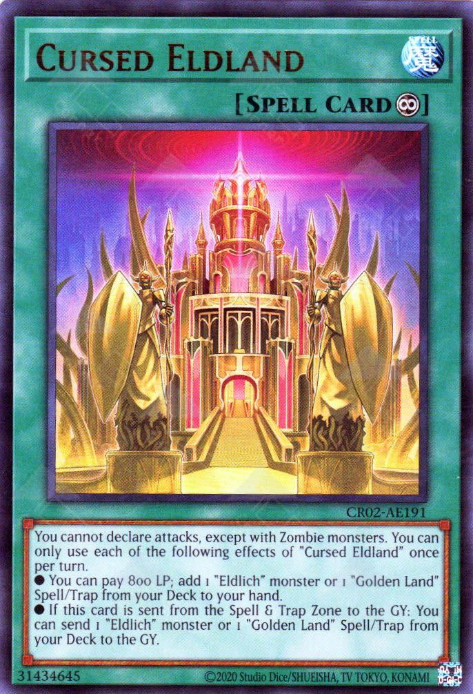 YuGiOh Secret Slayers Super Rare Cursed Eldland SESL-EN028