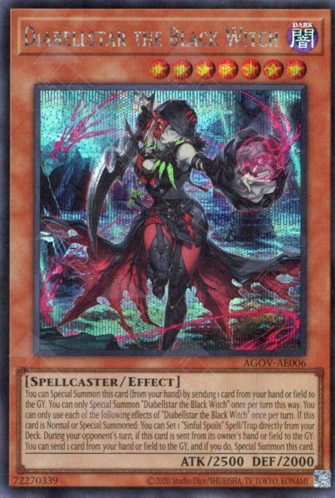 dark witch yugioh card AGOV-AE006 Diabellstar the Black Witch (SER) – TCG Corner