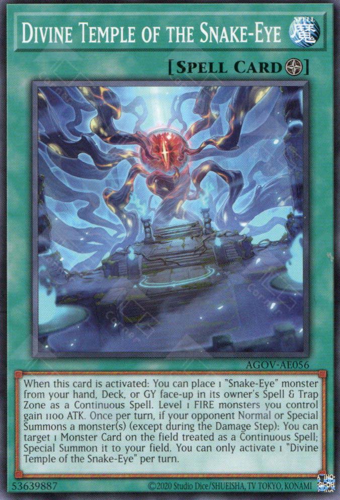 YuGiOh Trading Card Game Age of Overlord Ultra Rare Divine Temple of the Snake-Eye AGOV-EN056