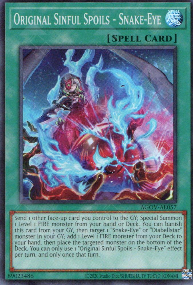 YuGiOh Trading Card Game Age of Overlord Ultra Rare Original Sinful Spoils - Snake-Eye Agov-en057 YuGiOh Trading Card Game Age of Overlord Ultra Rare Original Sinful Spoils - Snake-Eye Agov-en057