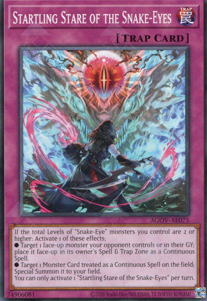 snake yugioh cards AGOV-AE075 Startling Stare of the Snake-Eyes (N)