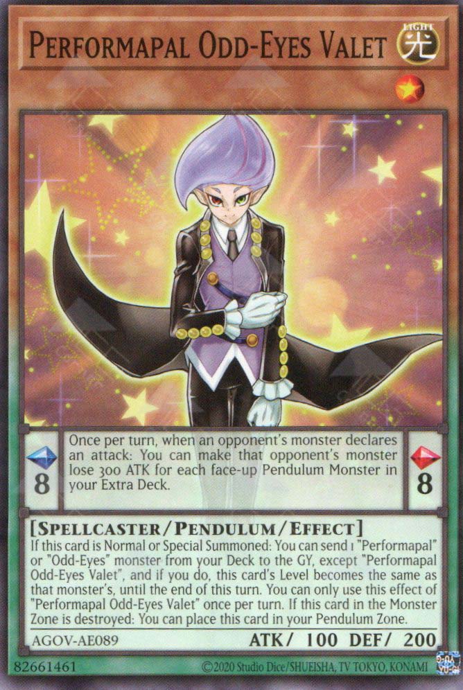 performapal monsters AGOV-AE089 Performapal Odd-Eyes Valet (N)