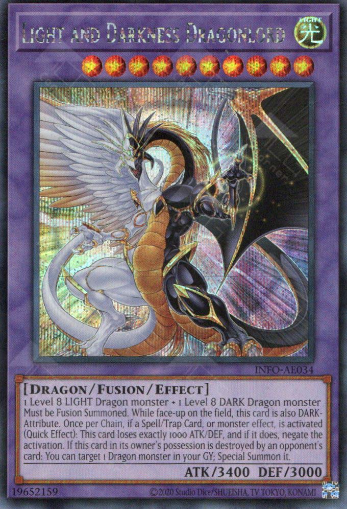 darkness yugioh card INFO-AE034 Light and Darkness Dragonlord (SER) – TCG Corner