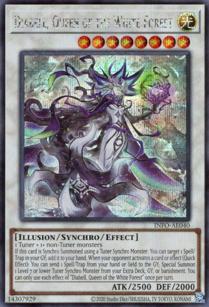 yugioh cards info YuGiOh Trading Card Game The Infinite Forbidden Secret Rare Diabell, Queen of The White Forest Info-en040