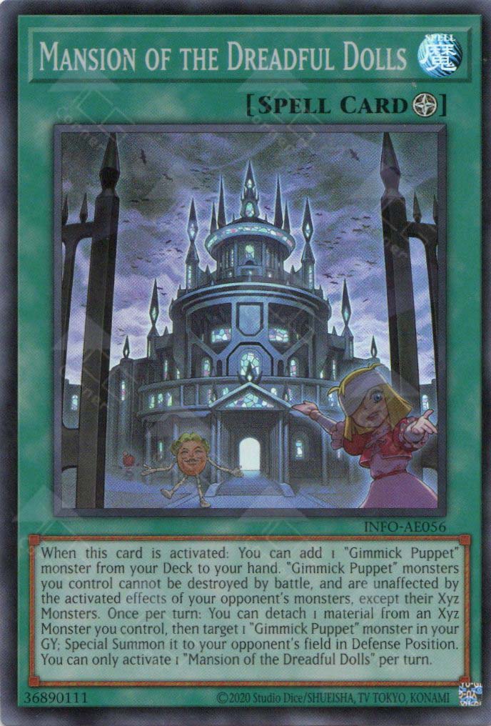 yugioh castle card INFO-AE056 Mansion of the Dreadful Dolls (SR) – TCG Corner