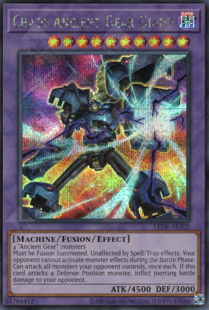 gear yu gi oh LEDE-AE102 Chaos Ancient Gear Giant (SER)