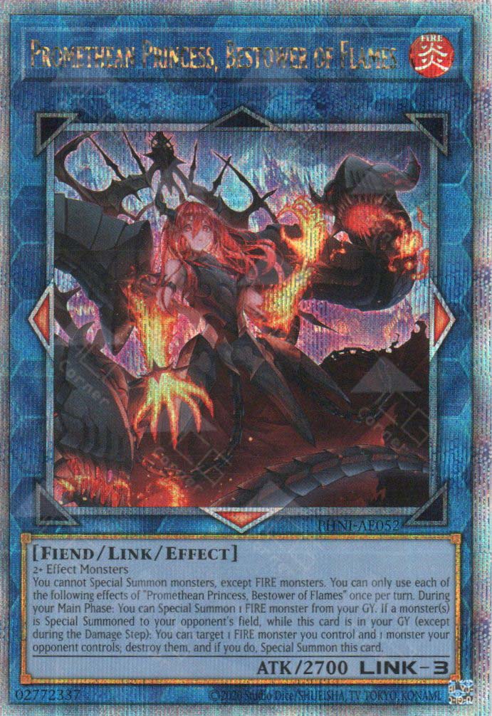 fire princess yugioh card PHNI-AE052 Promethean Princess, Bestower of Flames (QCSR) – TCG Corner