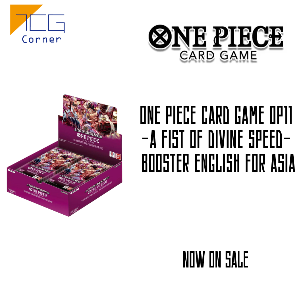 One Piece CCG OP-11 'A Fist Of Divine Speed' English Booster Box - FOR ASIA, Bandai, Factory Sealed One Piece CCG OP-11 'A Fist Of Divine Speed' English Booster Box - FOR ASIA, Bandai, Factory Sealed