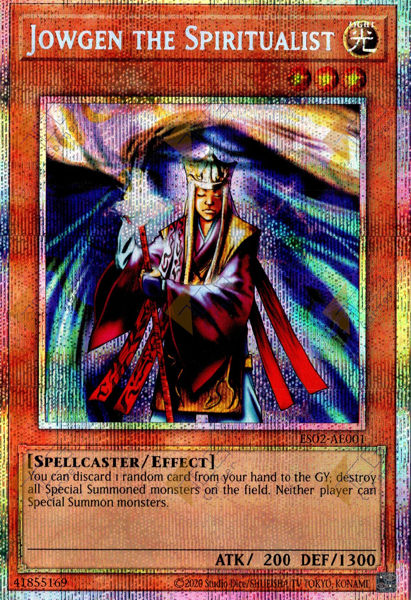yugioh sexiest card ES02-AE001 Jowgen the Spiritualist (Prismatic Secret Rare) – TCG Corner Deck Name:Grave Danger anniversary card Custom, Holographic, Glossy, Pocket