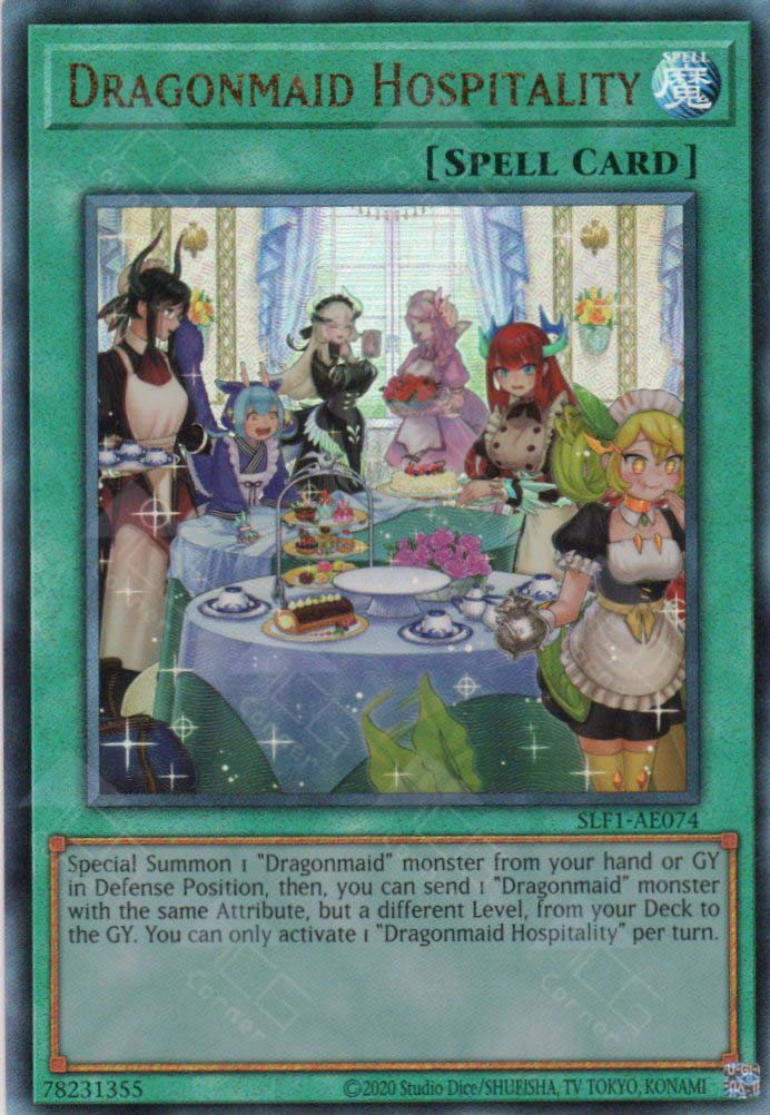 SLF1-AE074 Dragonmaid Hospitality (UL) (Alternate Art) TCG Corner SLF1-AE074 Dragonmaid Hospitality (UL) (Alternate Art) TCG Corner